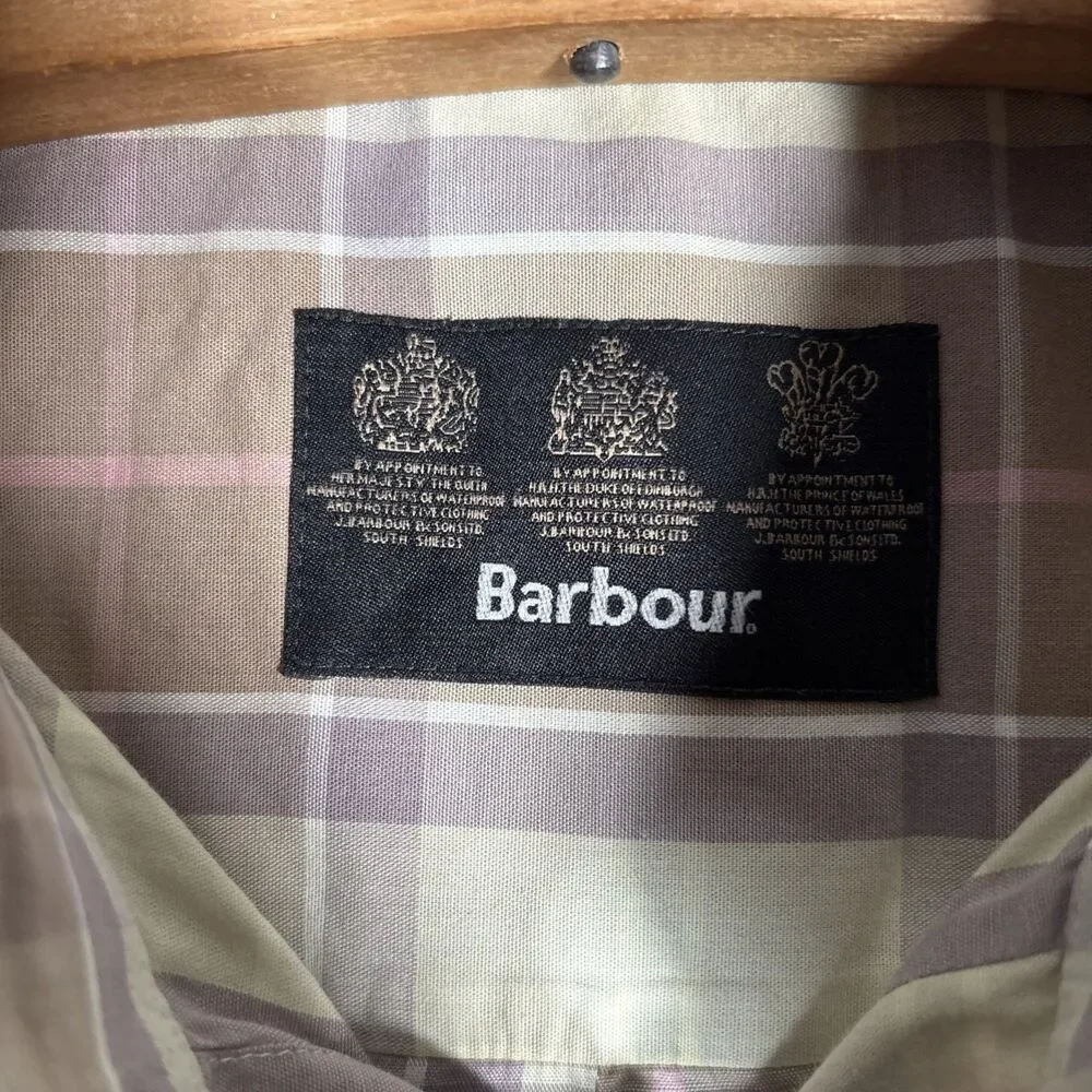 Barbour Shirt Men’s Size XL Plaid Button Up‎ Long Sleeve Camping Earth Tones
